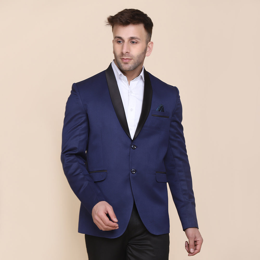 Blue discount tuxedo blazer