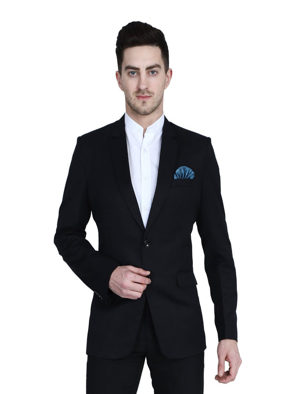 Men Black Blazer With Hanky