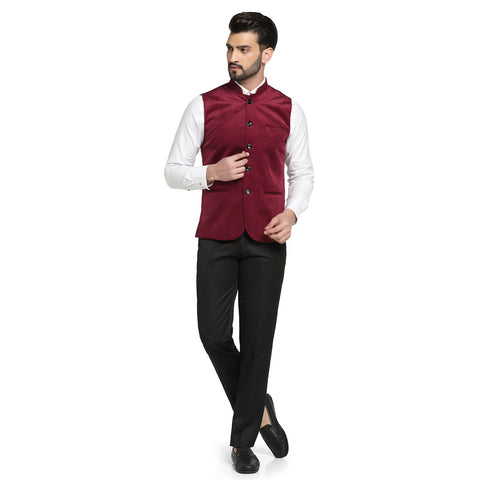 Buy Orange Velvet Printed Nehru Jacket with Red Kurta Pant for Boys Online