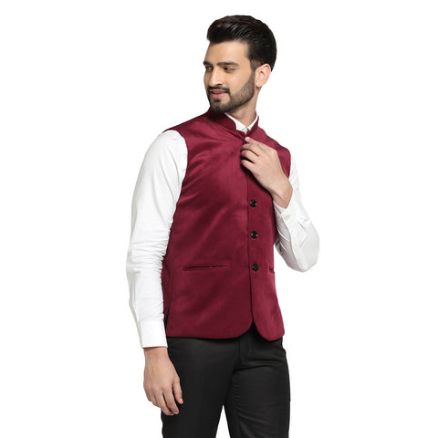 Buy GHANSHEE Brown Velvet Slub Nehru Jacket at Amazon.in