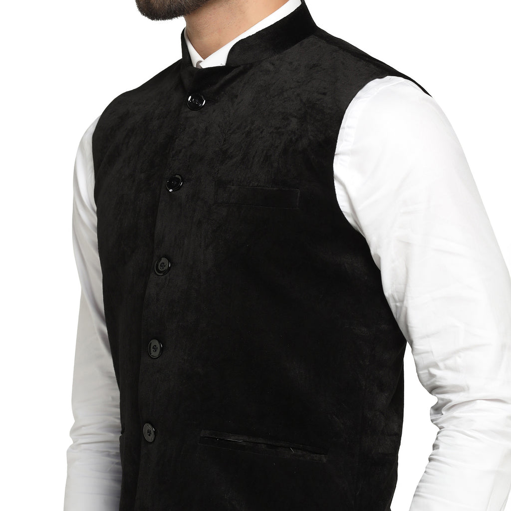 Buy Amogue Mens Black Velvet Nehru Jacket at Amazon.in