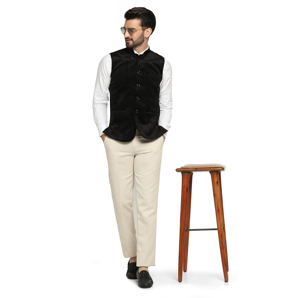 Black velvet hotsell nehru jacket